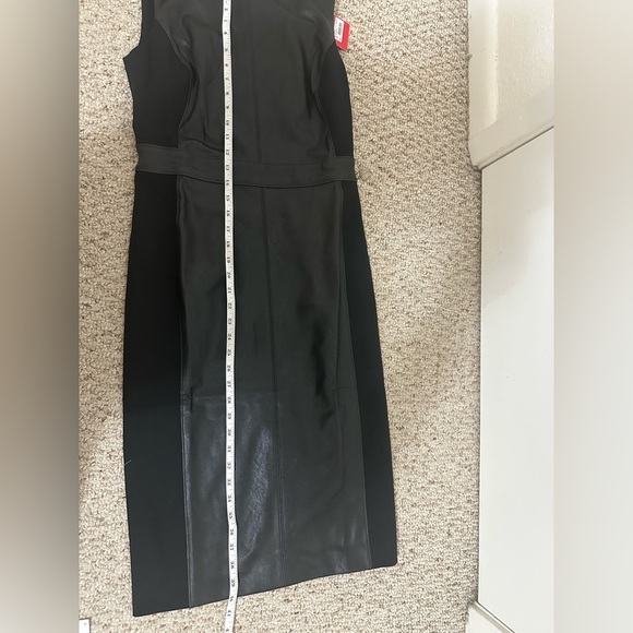 Spanx Black Leather Like Combo Fitted Dress Size small - Picture 13 of 15